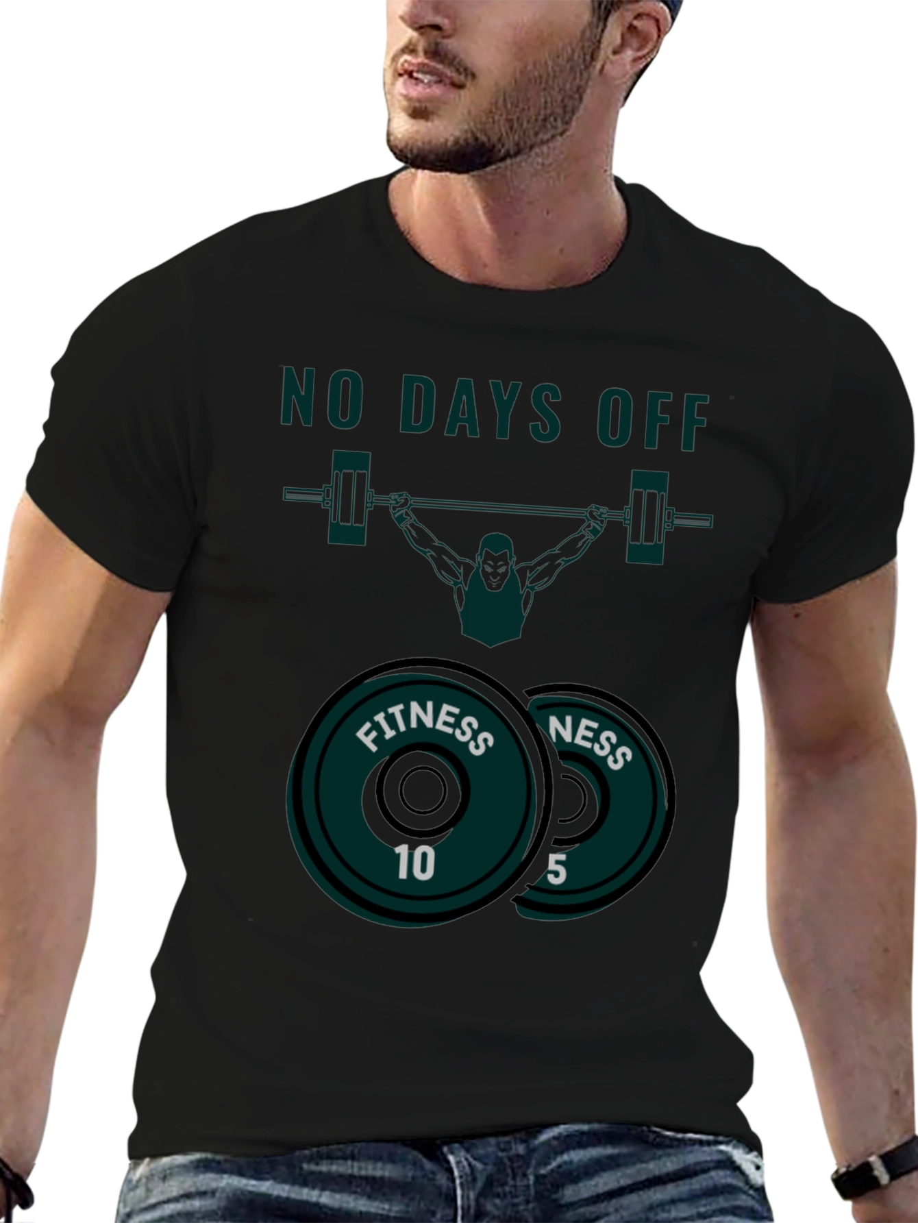 No Days Off Fitness T-Shirt - Weightlifting Design
