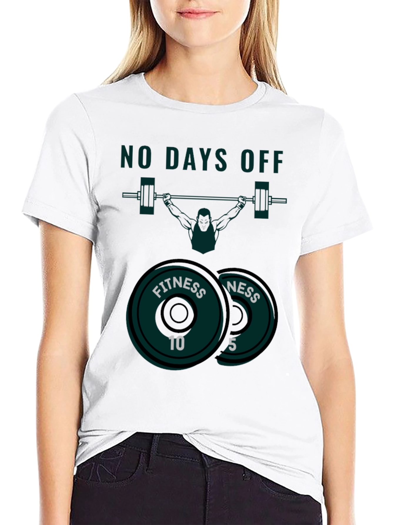 No Days Off Fitness T-Shirt - Weightlifting Design