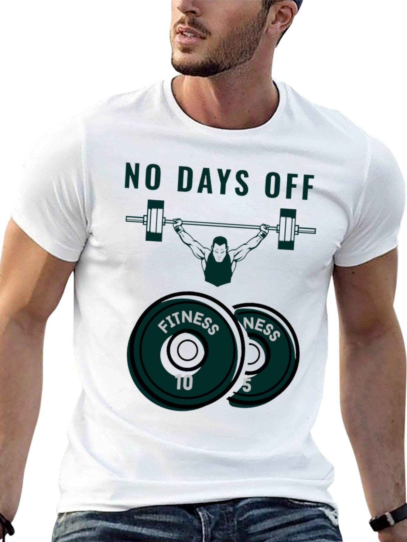 No Days Off Fitness T-Shirt - Weightlifting Design