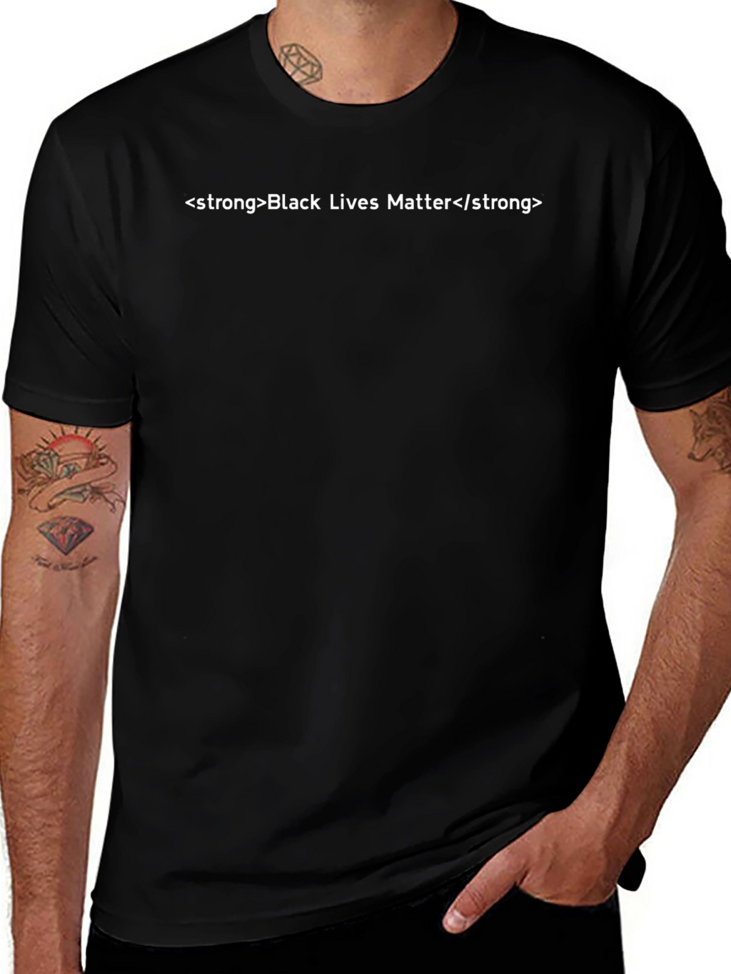 Black Lives Matter Strong Text Graphic T-Shirt