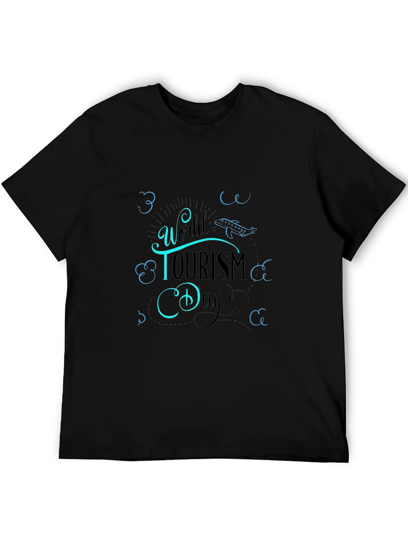 World Tourism Day T-Shirt - Black Cotton Graphic Tee