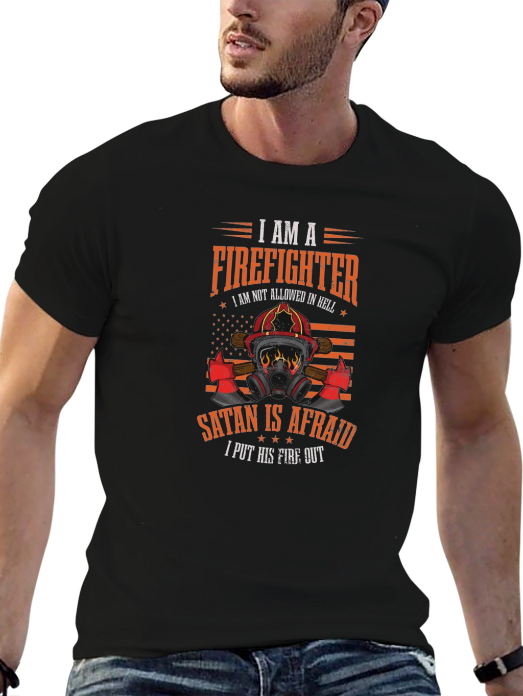 Firefighter Graphic Tee - Satan is Afraid