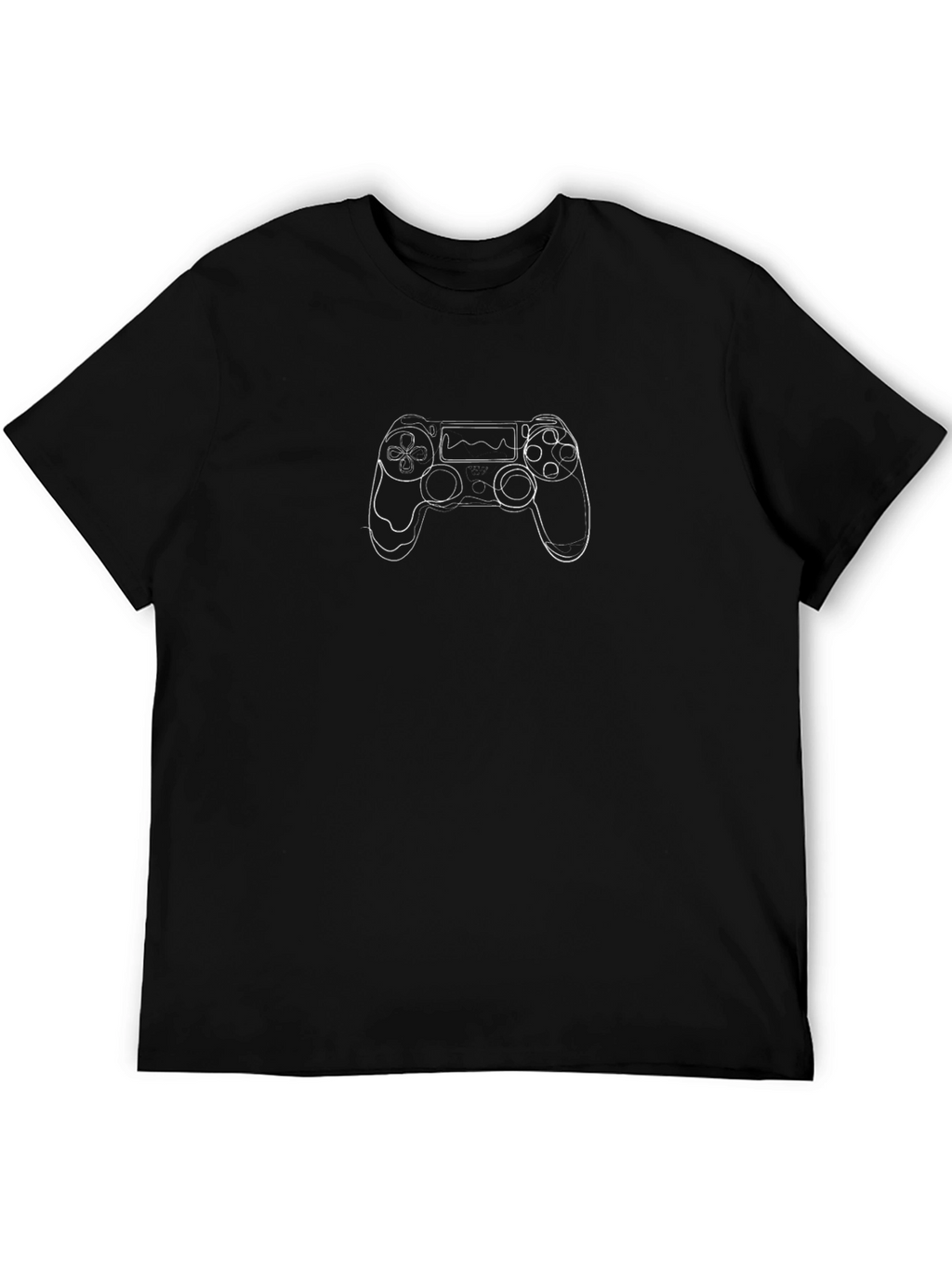 Gaming Controller Outline Black T-Shirt
