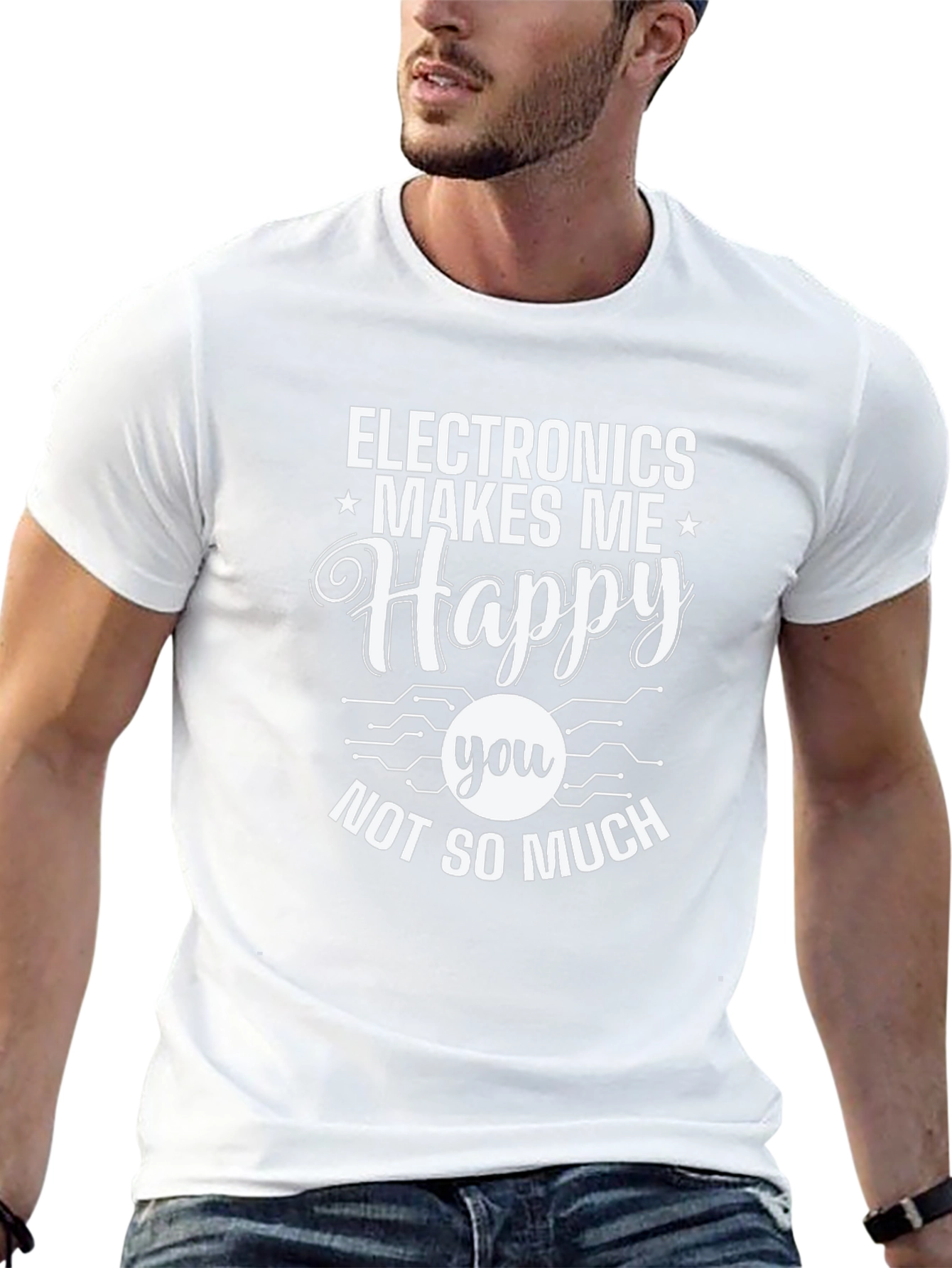 Electronics Makes Me Happy Graphic T-Shirt