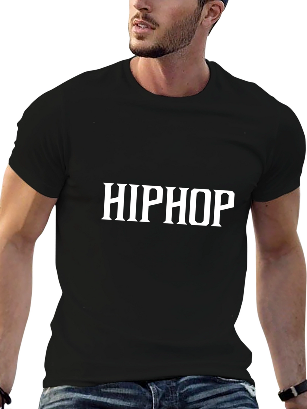 Black Hip Hop Graphic T-Shirt