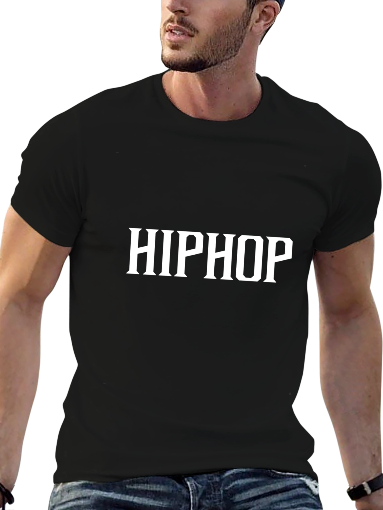 Black Hip Hop Graphic T-Shirt
