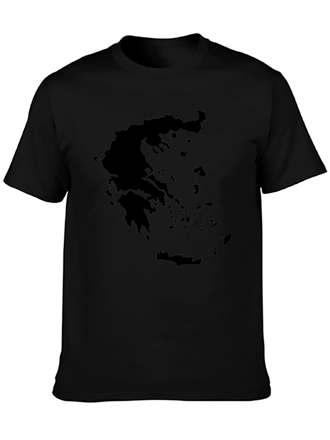 Greece Map Silhouette Black Graphic Tee