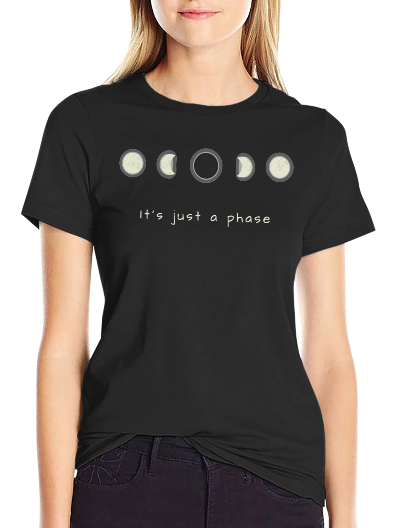 Phases of the Moon Graphic Tee - Its Just a Phase