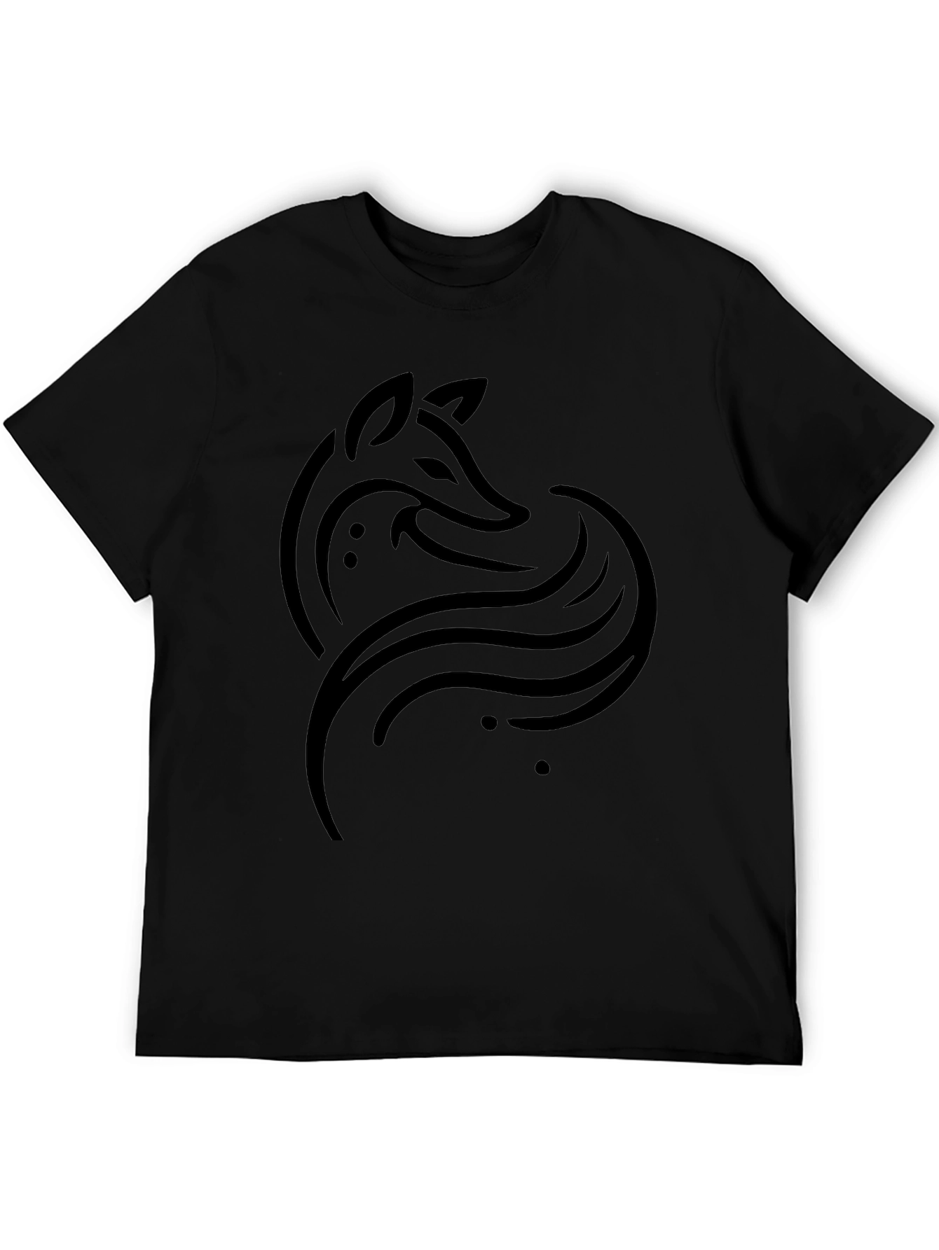 Fox Graphic Print Black T-Shirt