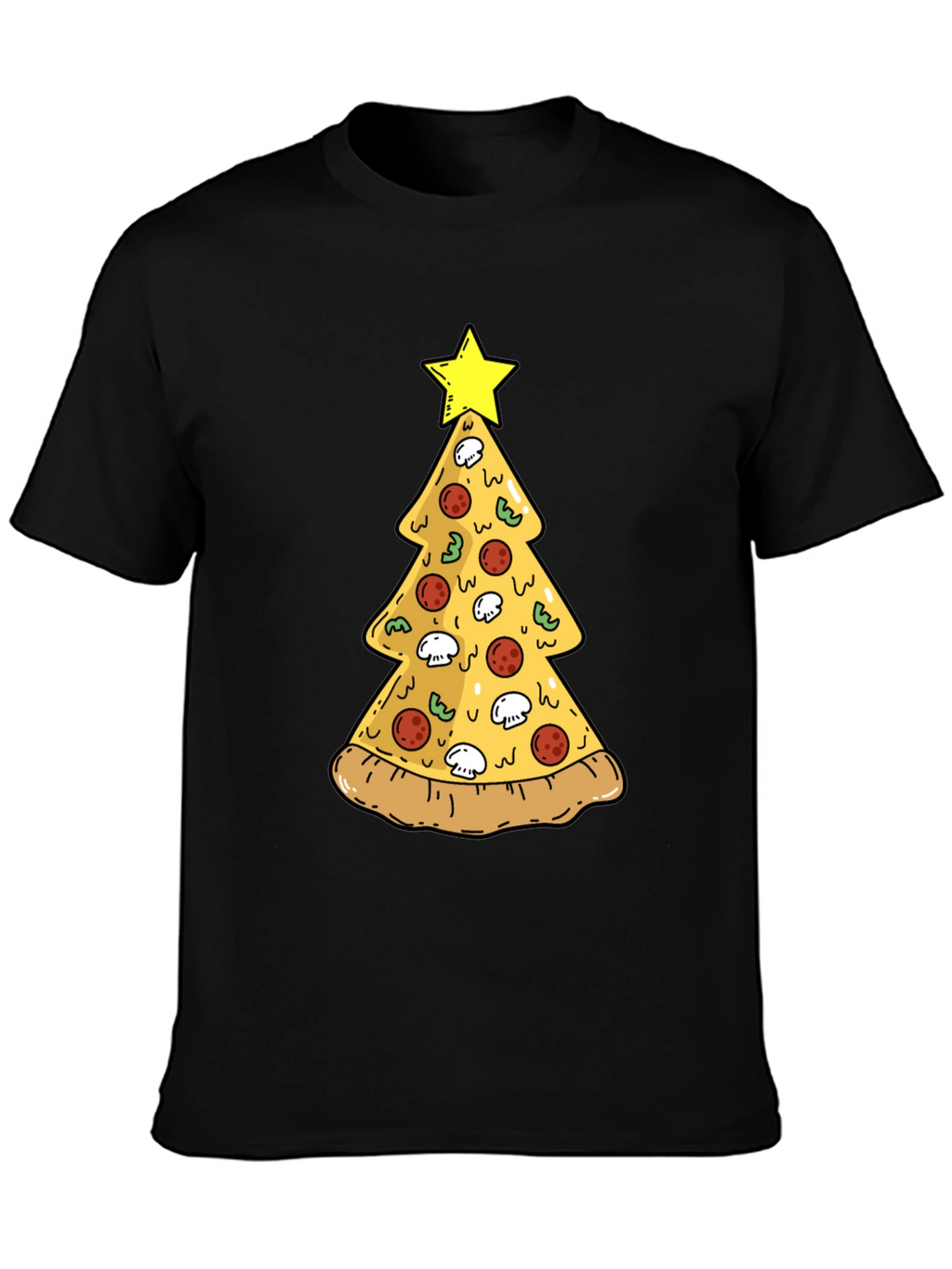 Pizza Christmas Tree T-Shirt - Festive Holiday Tee
