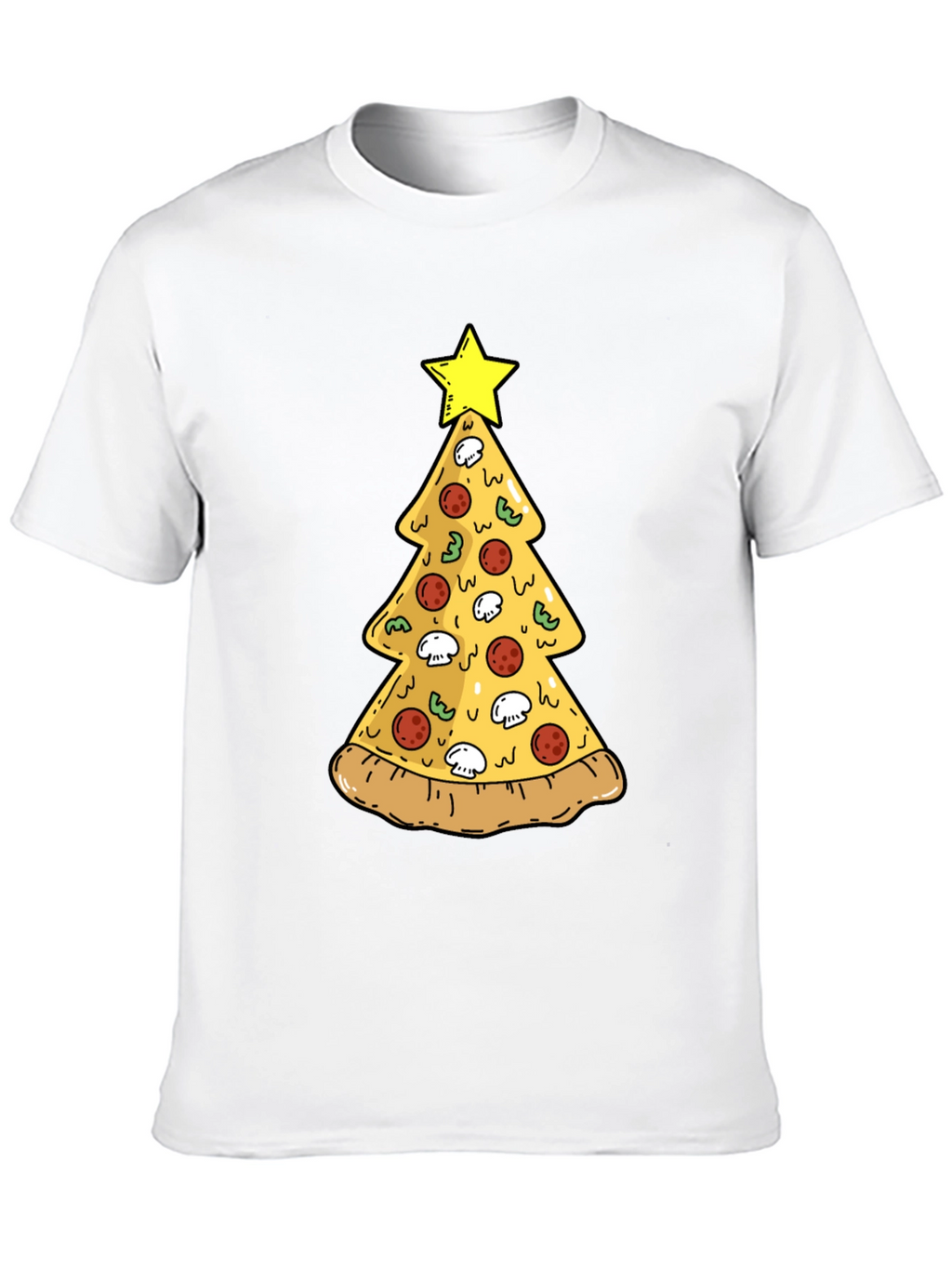 Pizza Christmas Tree T-Shirt - Festive Holiday Tee