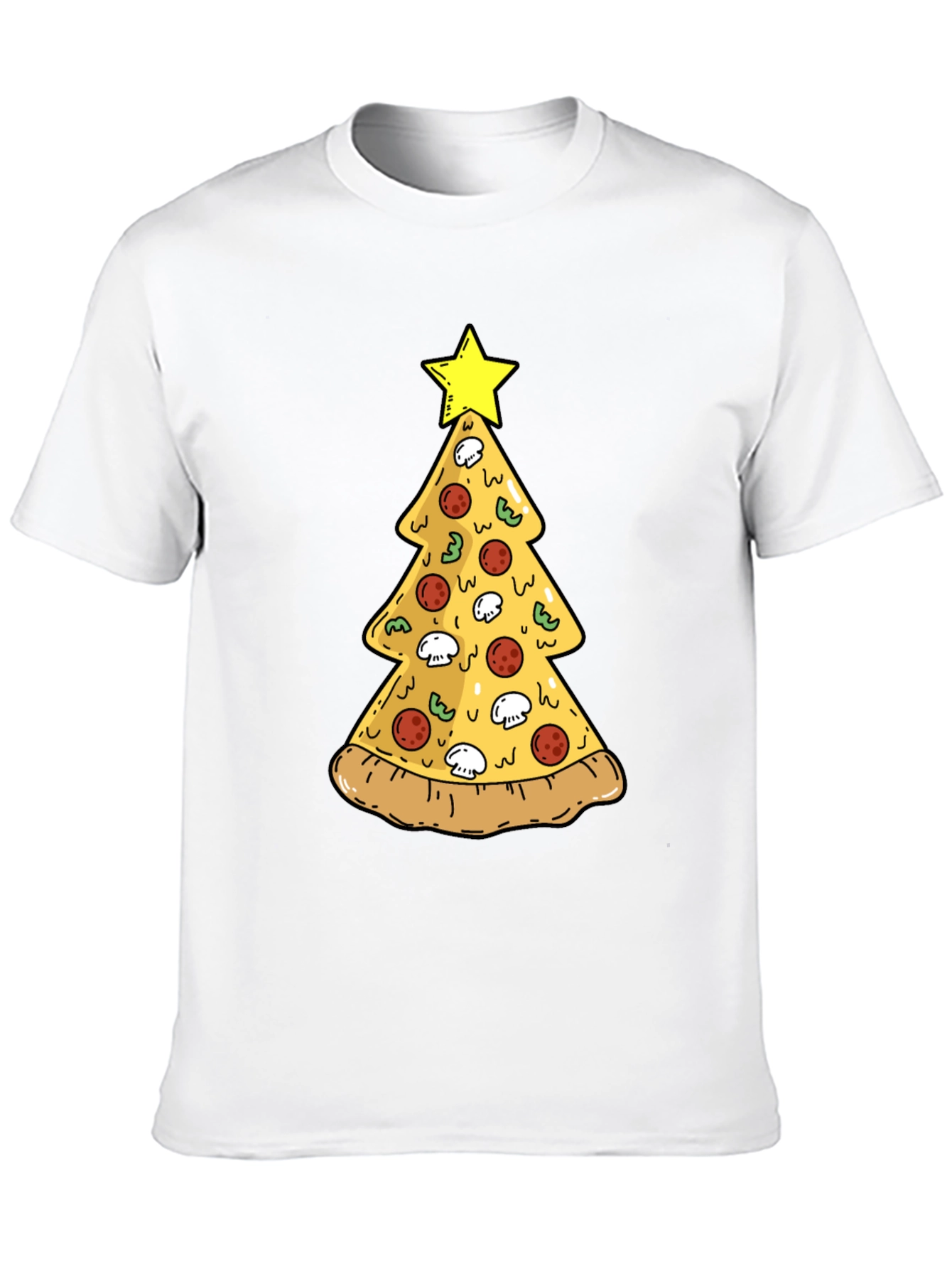 Pizza Christmas Tree T-Shirt - Festive Holiday Tee