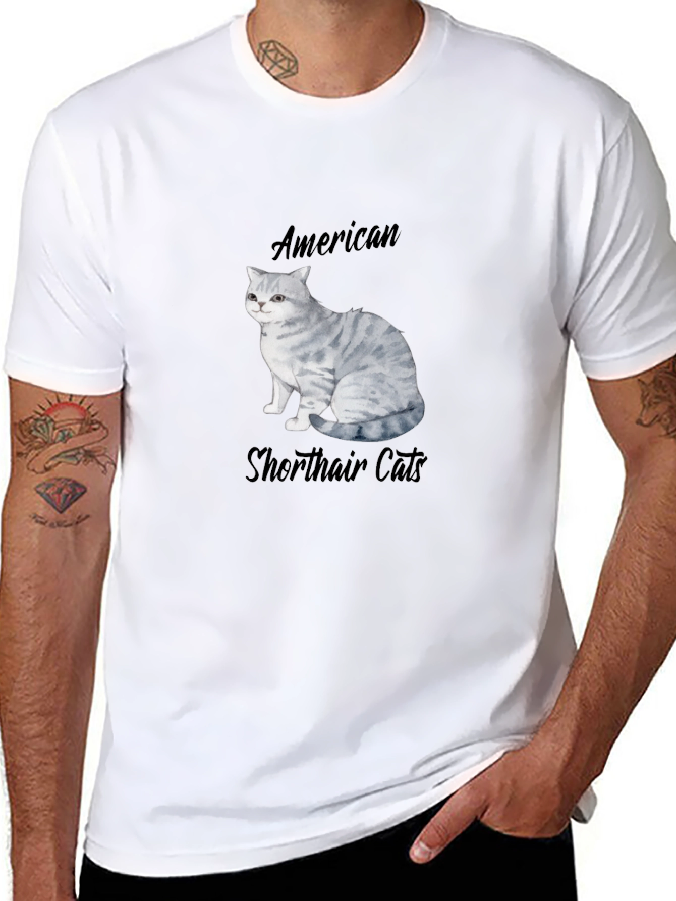 American Shorthair Cat Graphic T-Shirt