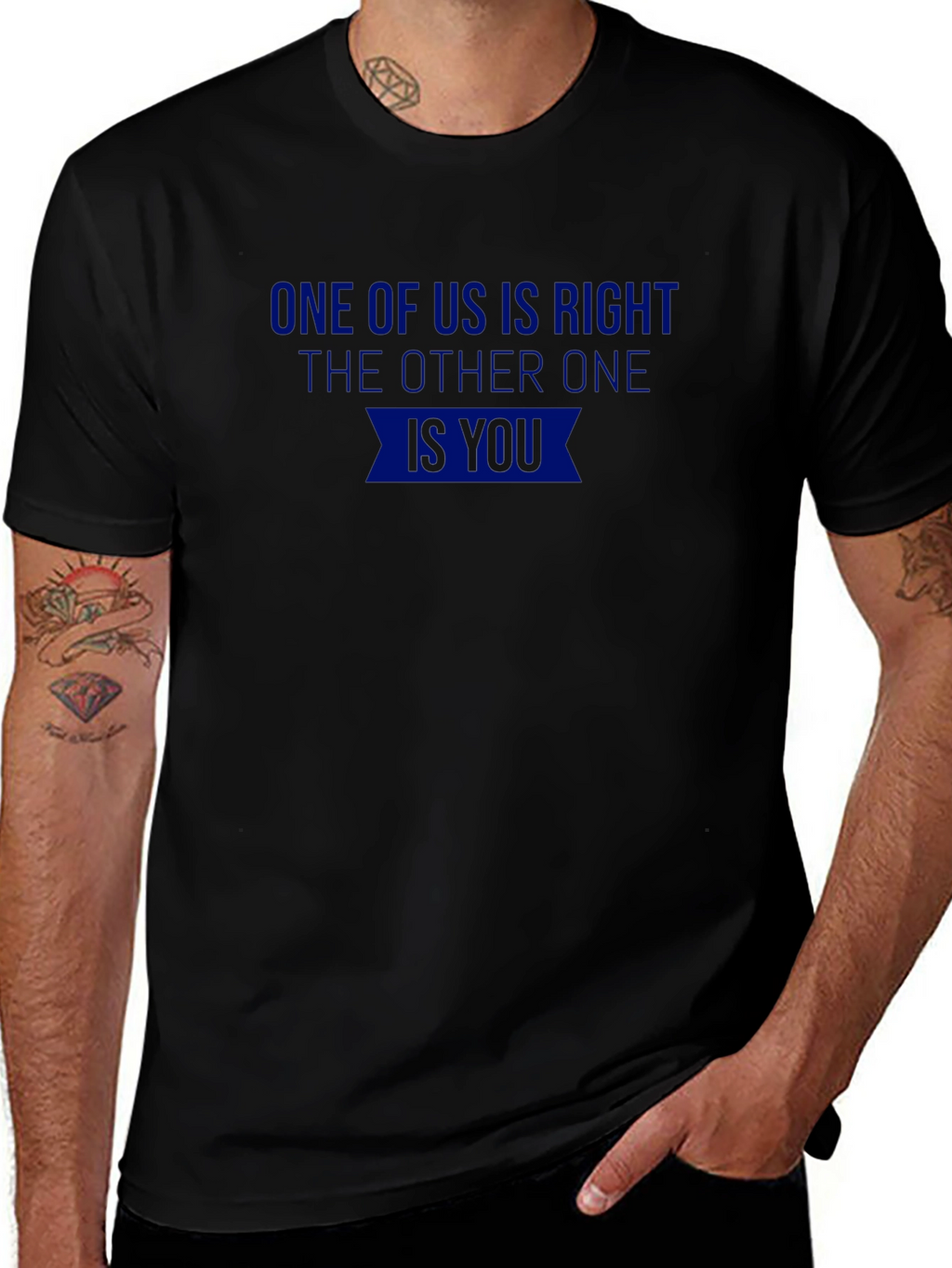 One of Us is Right Novelty T-Shirt