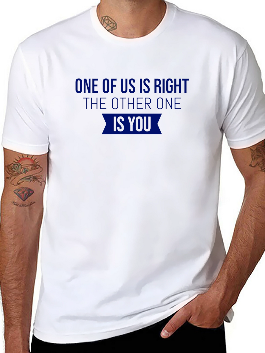 One of Us is Right Novelty T-Shirt