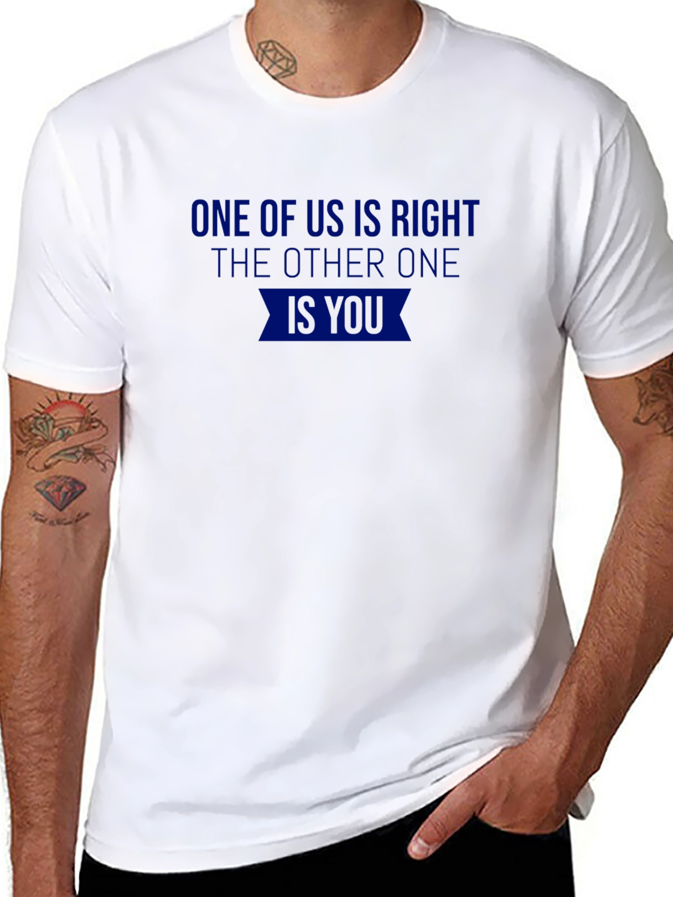 One of Us is Right Novelty T-Shirt
