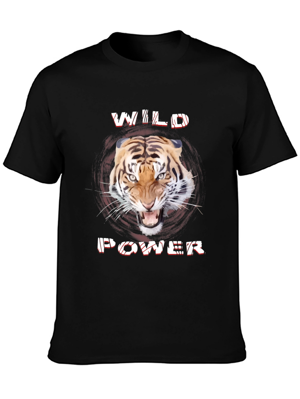 Wild Power Tiger Graphic Tee - Black