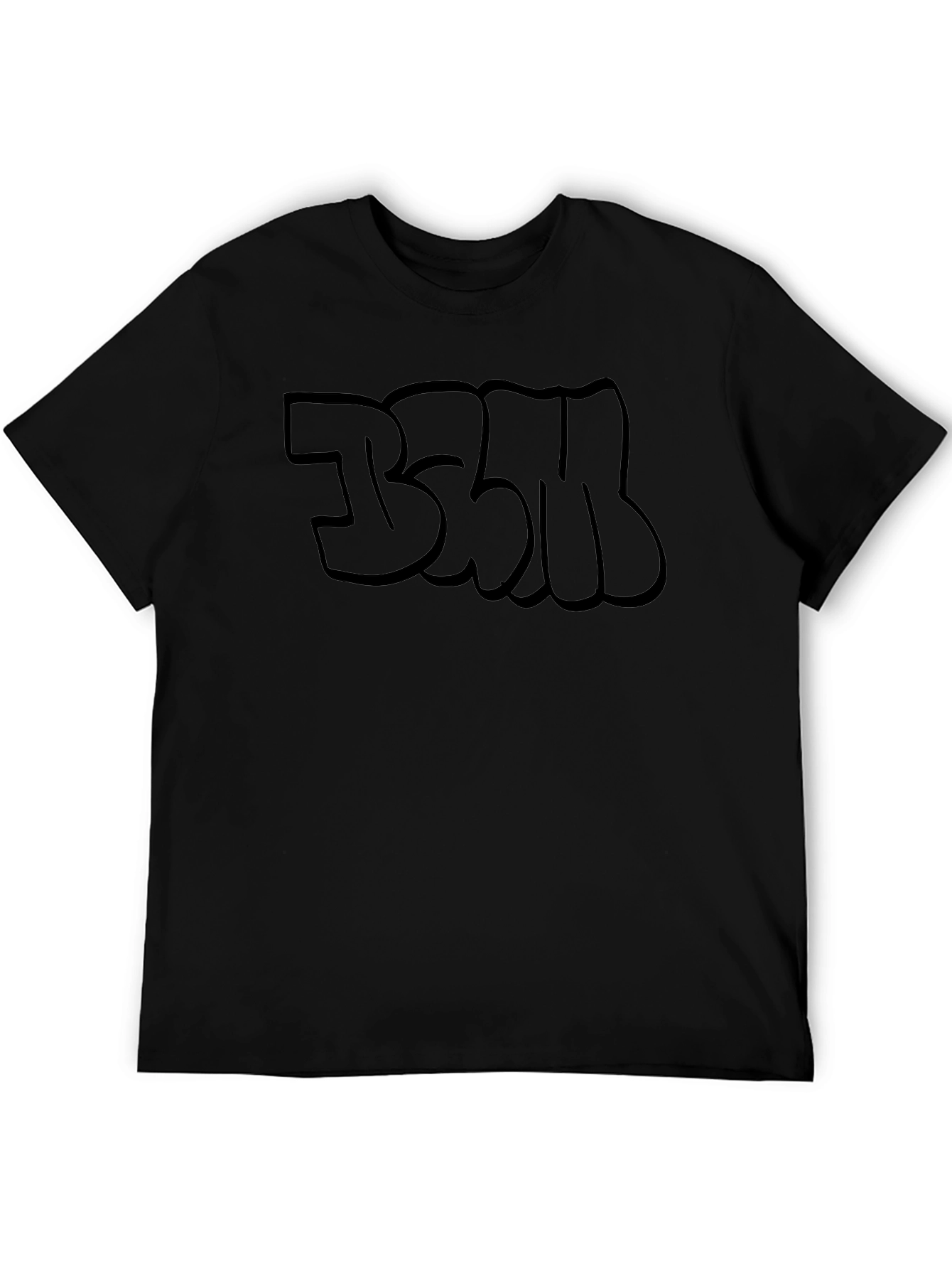 Cool Graffiti Style Black Cotton Tee