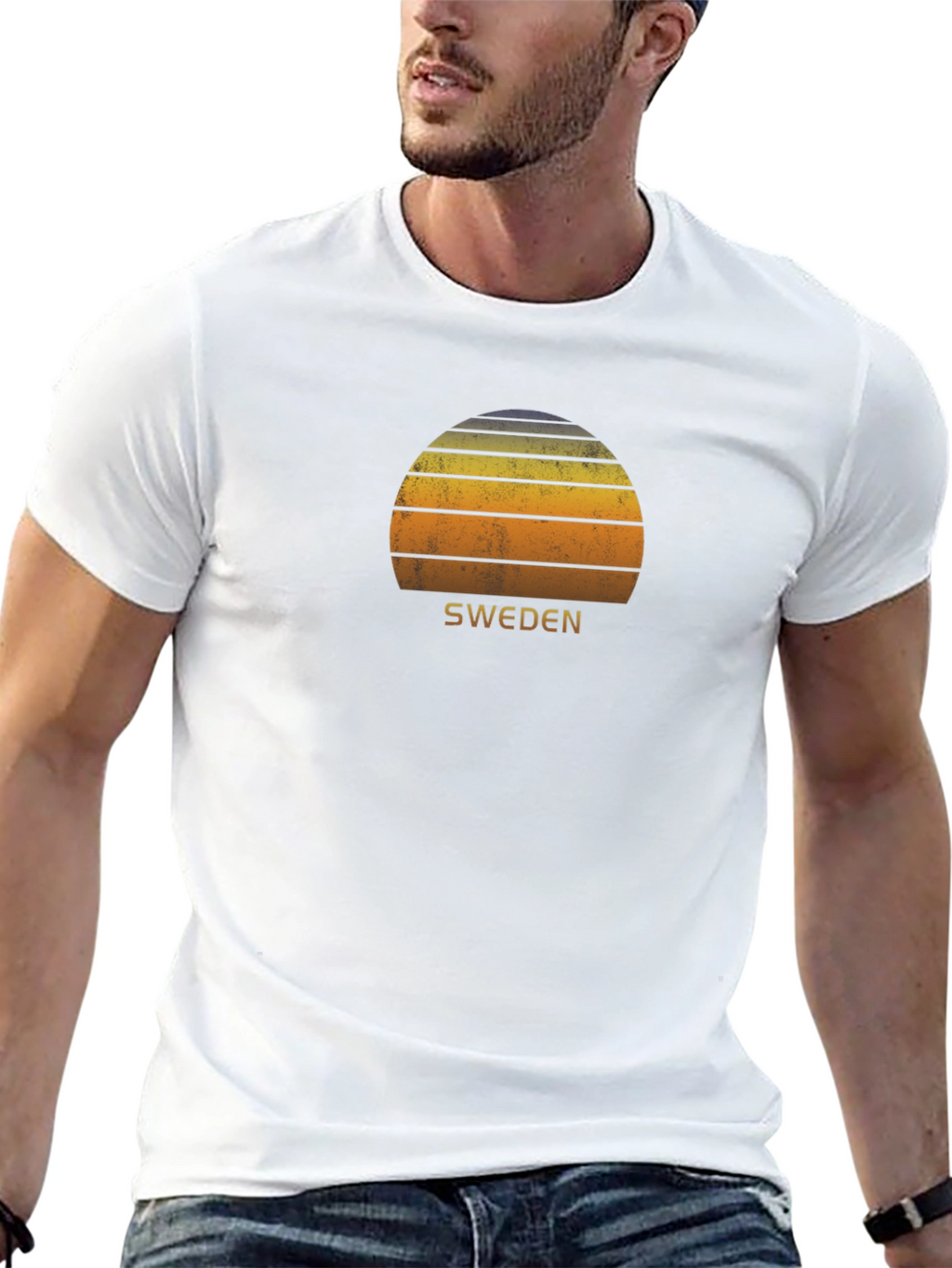 Sweden Sunset Graphic Tee - Retro Style