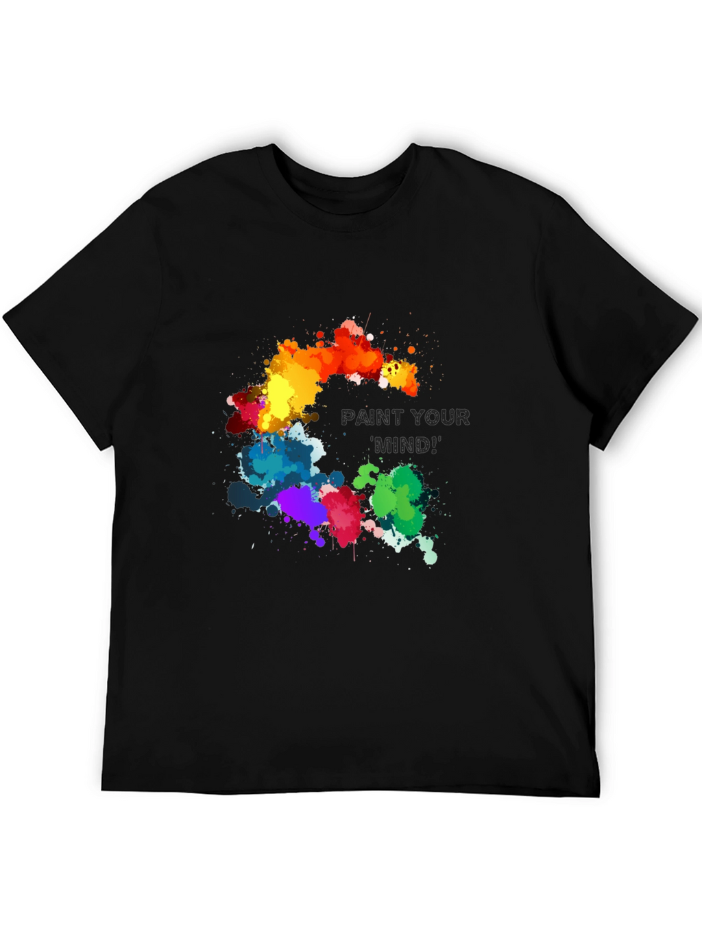Paint Your Mind Graphic Tee - Artistic Black T-Shirt