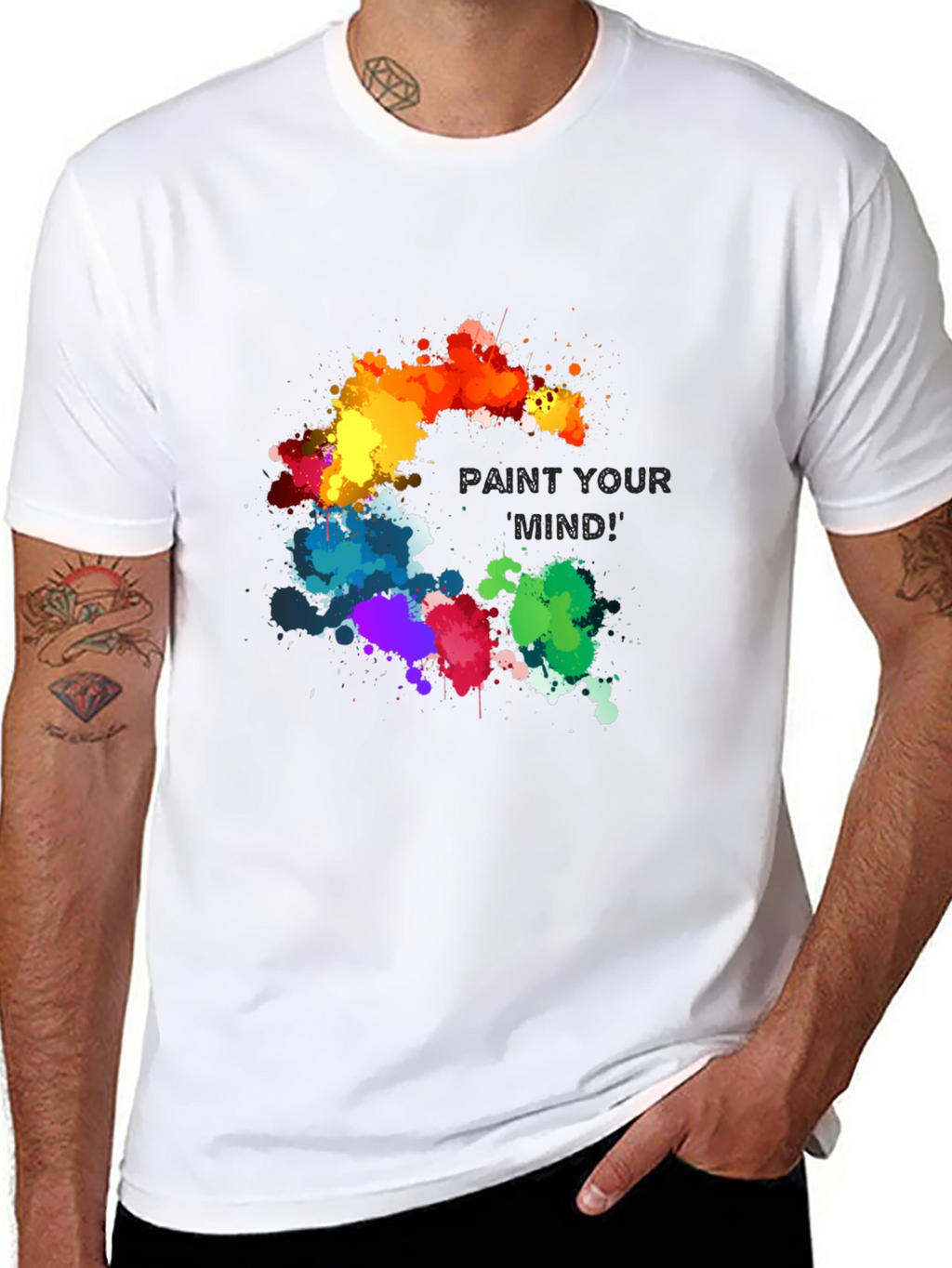 Paint Your Mind Graphic Tee - Artistic Black T-Shirt