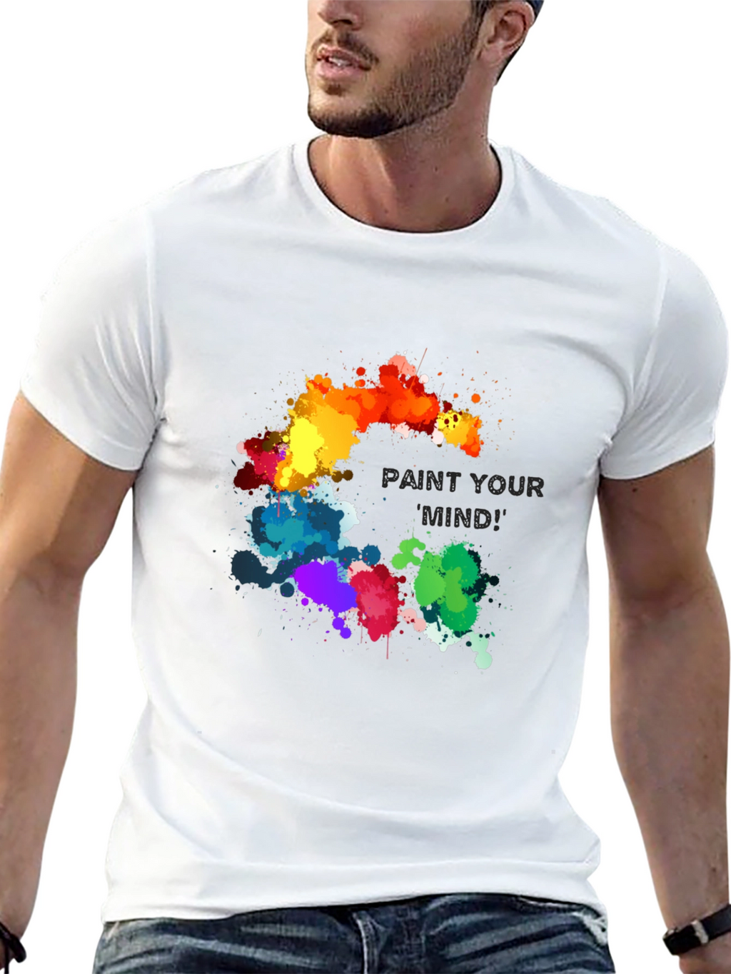 Paint Your Mind Graphic Tee - Artistic Black T-Shirt