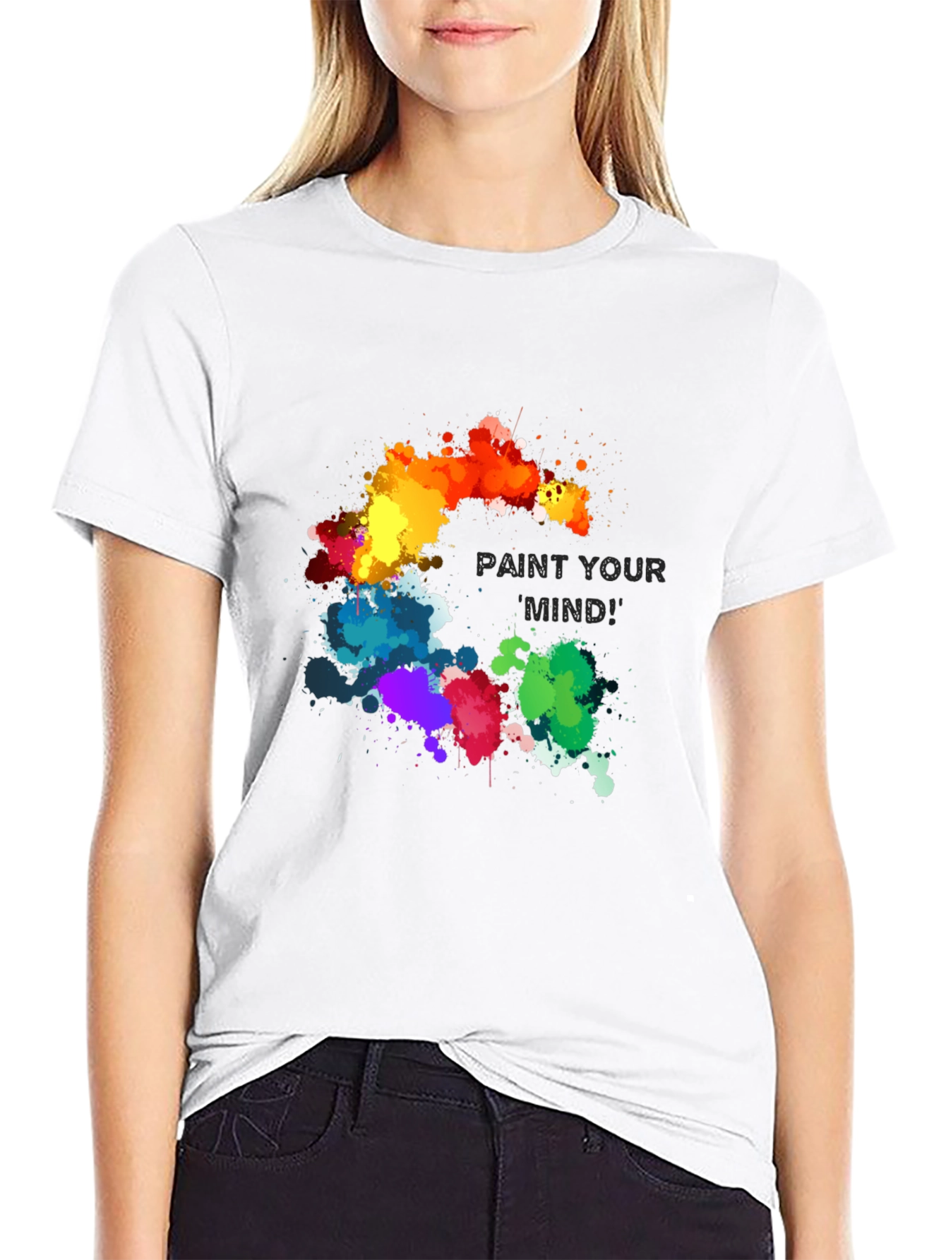 Paint Your Mind Graphic Tee - Artistic Black T-Shirt