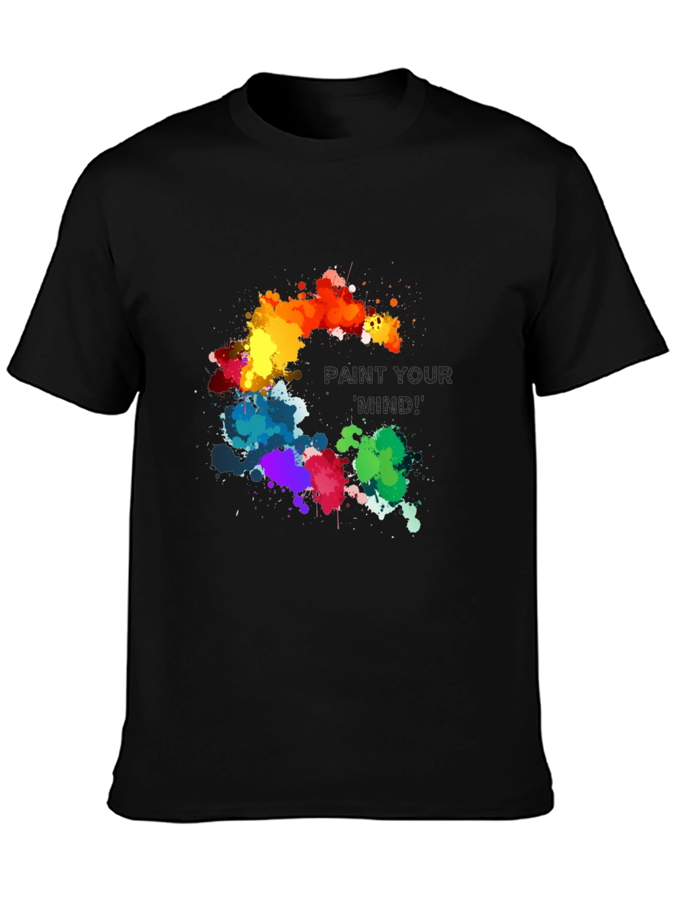 Paint Your Mind Graphic Tee - Artistic Black T-Shirt