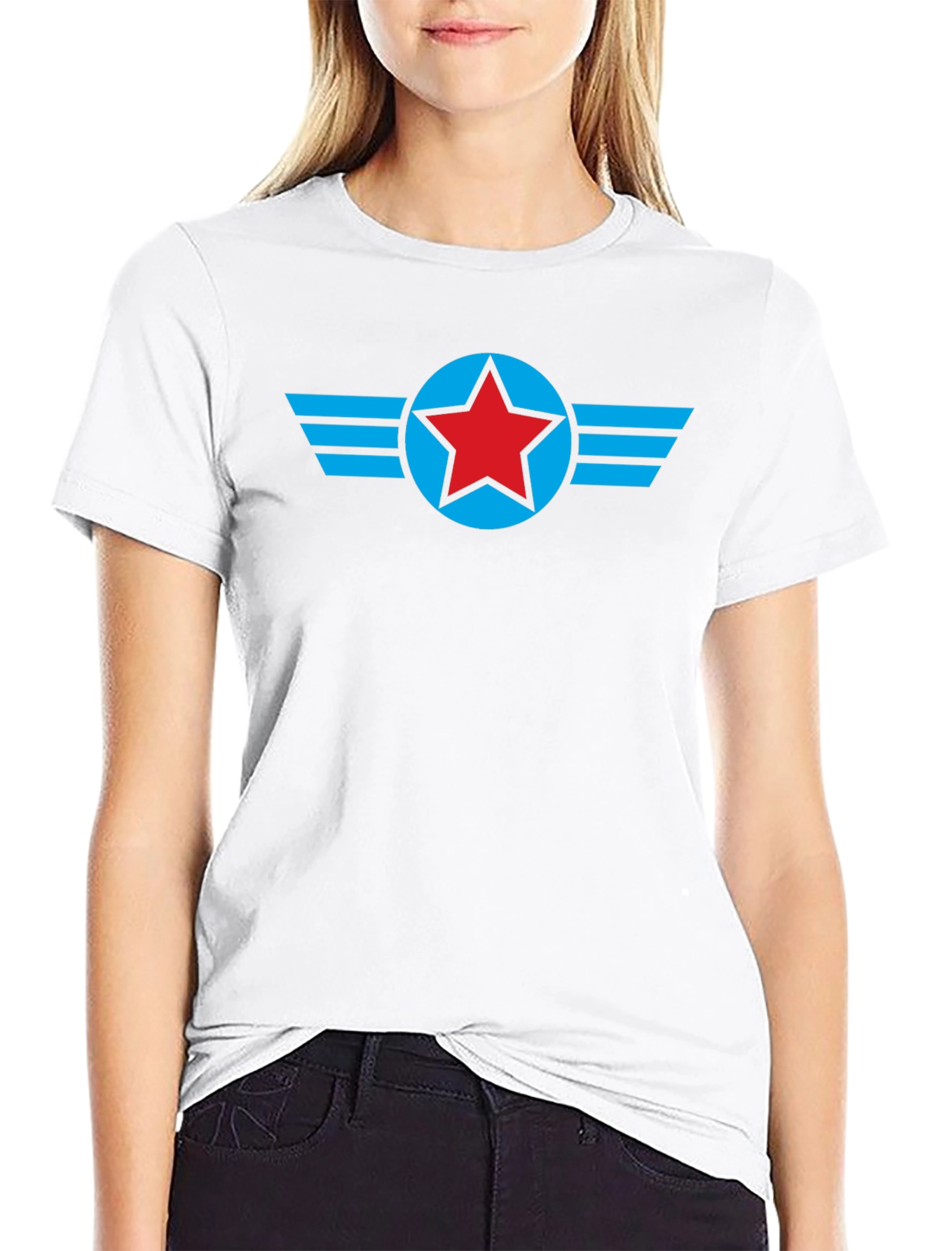 Star Wing Graphic Tee - Black Cotton Comfort
