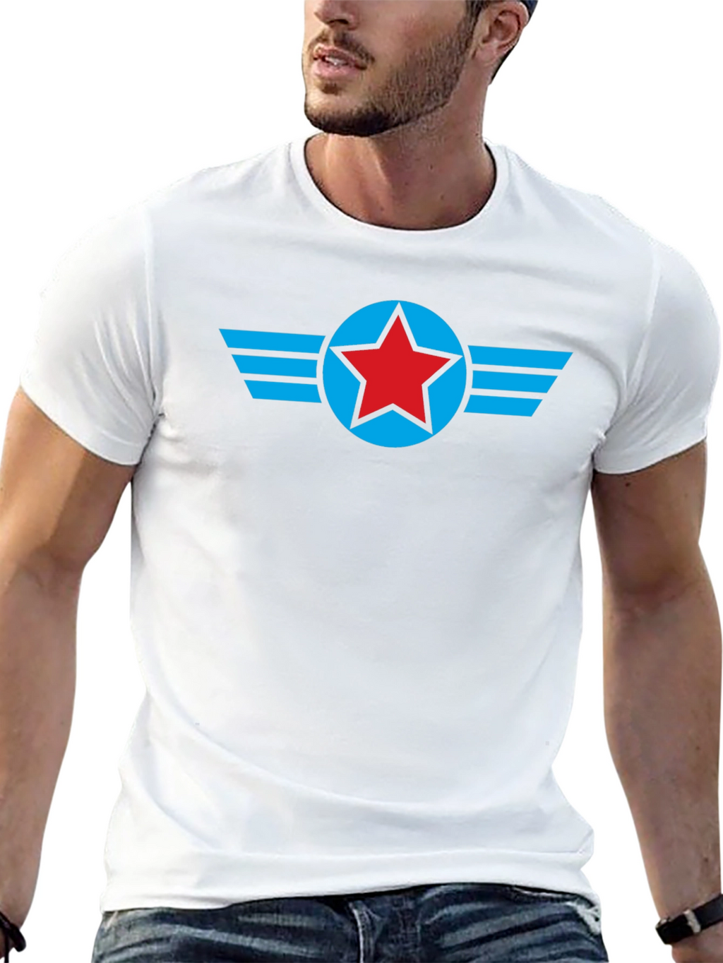 Star Wing Graphic Tee - Black Cotton Comfort