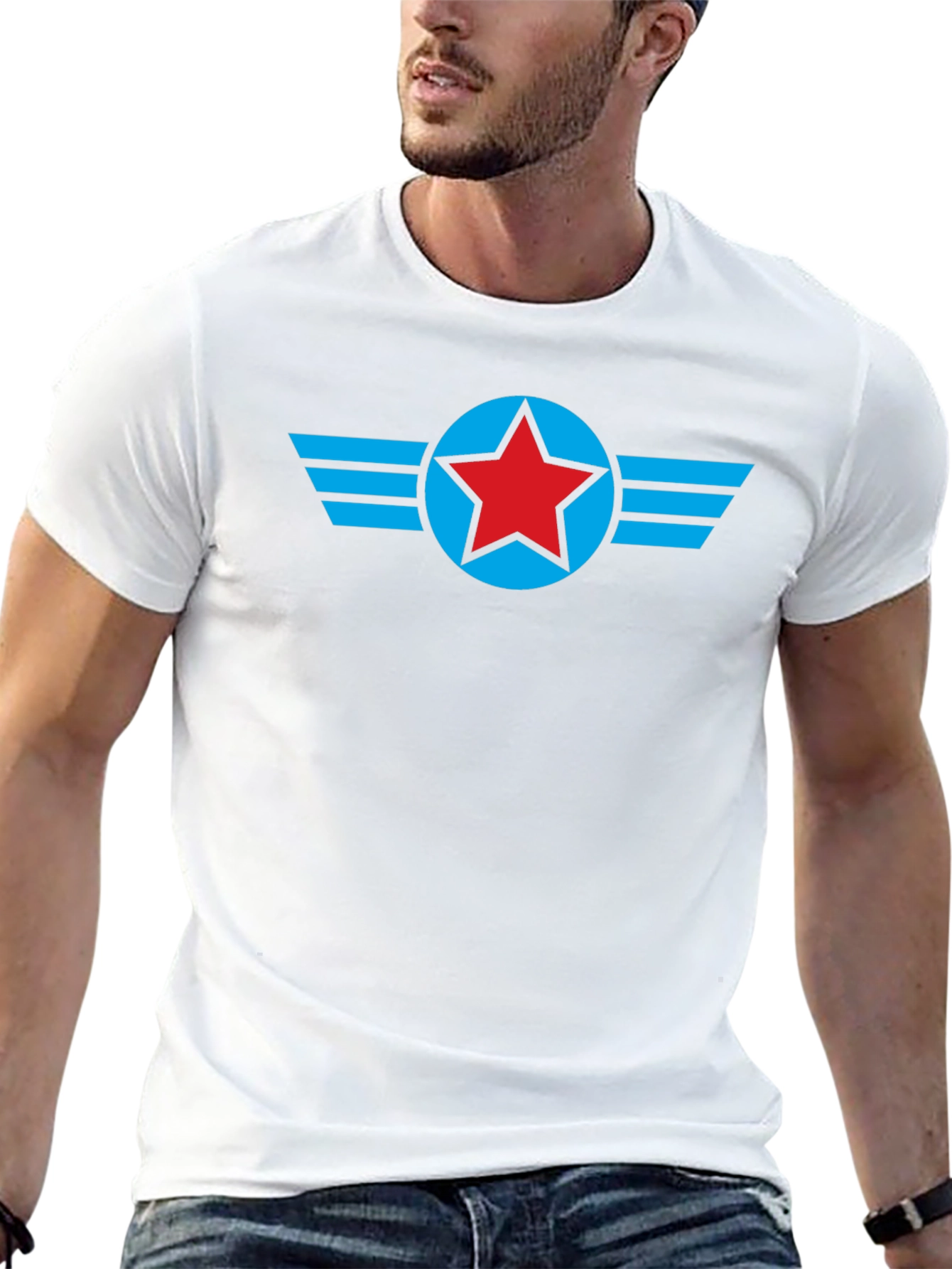 Star Wing Graphic Tee - Black Cotton Comfort