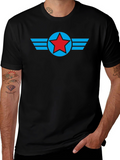 Star Wing Graphic Tee - Black Cotton Comfort