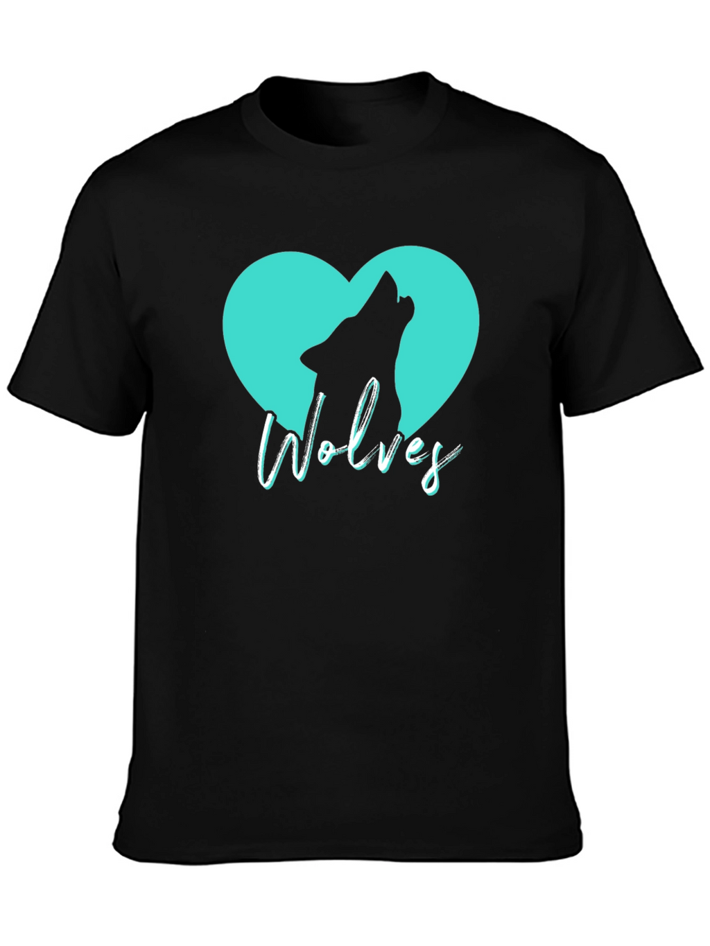 Wolves Heart T-Shirt - Black