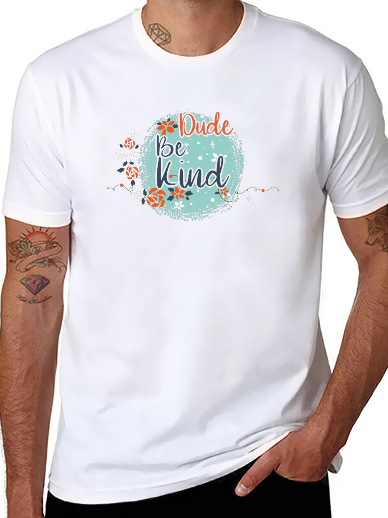 Dude Be Kind Graphic Tee - Black Cotton T-Shirt