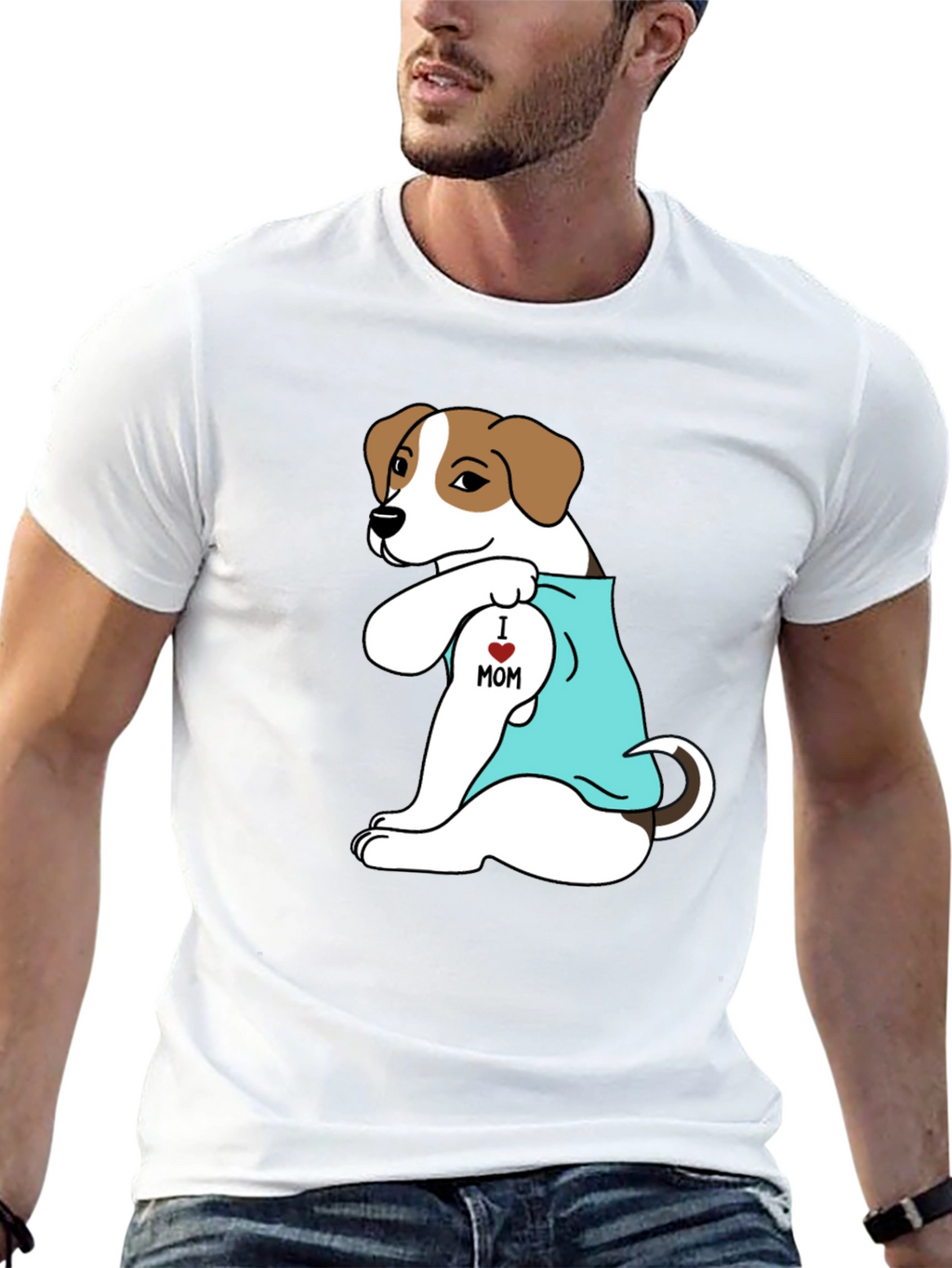 Dog Mom Tattoo T-Shirt - Black Cotton Tee