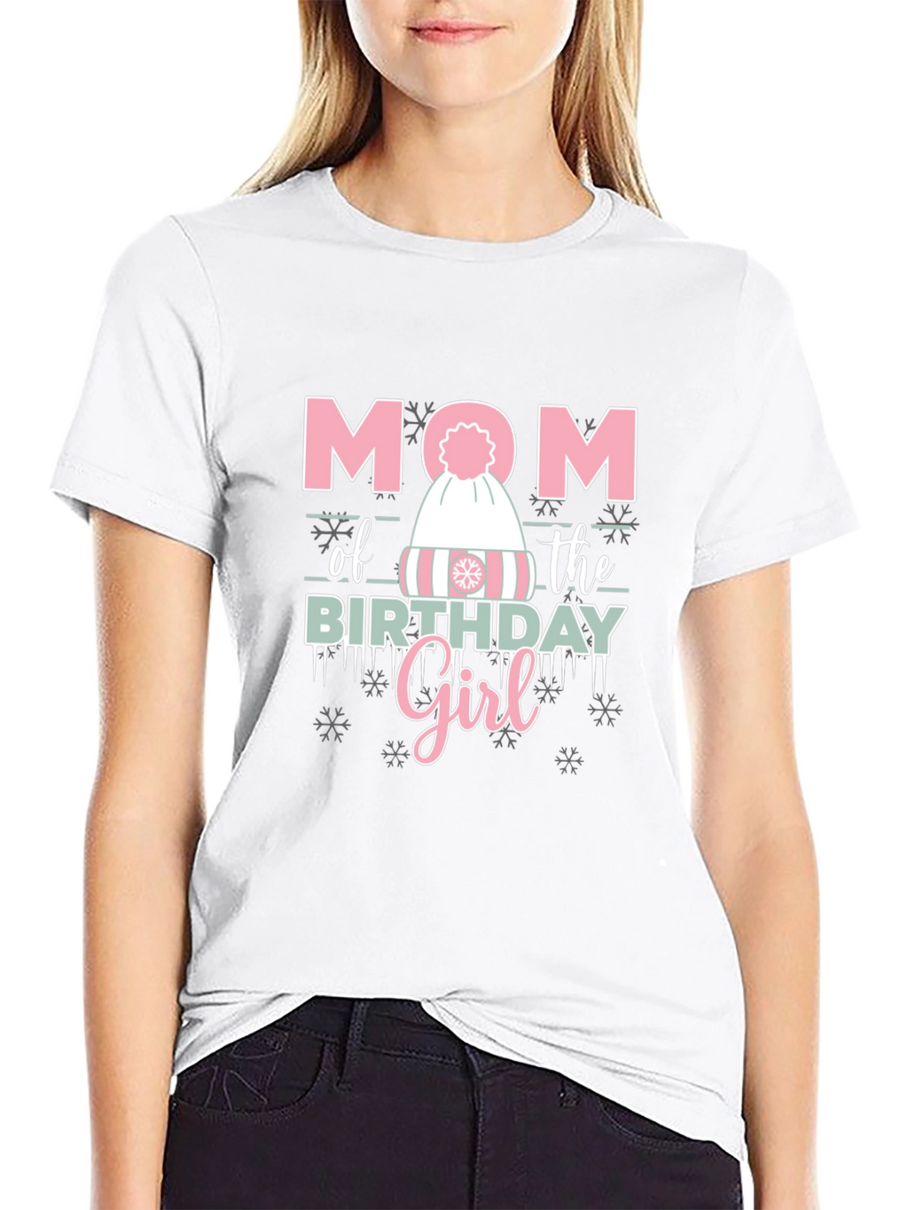 Mom of the Birthday Girl Winter Hat T-Shirt