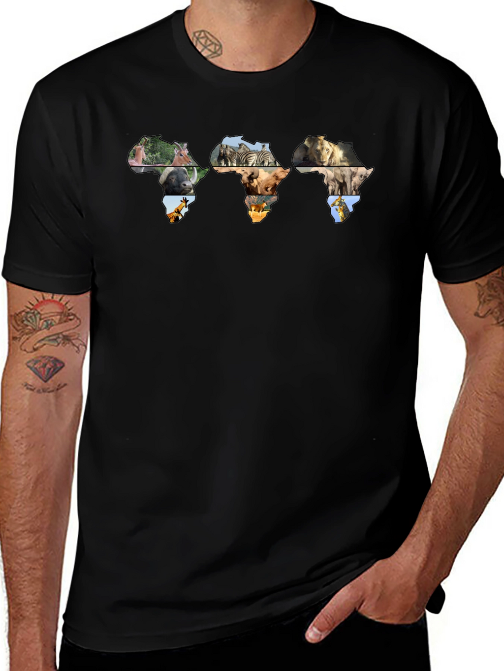 Africa Wildlife Map T-Shirt