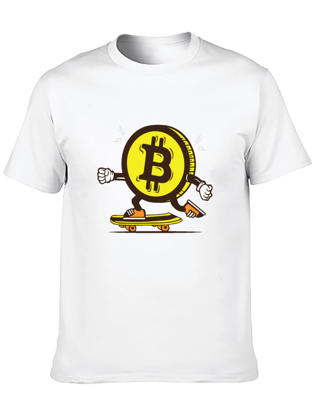 Bitcoin Skateboarder Graphic Tee - Crypto Enthusiast Apparel