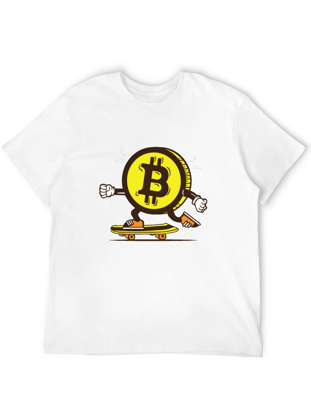 Bitcoin Skateboarder Graphic Tee - Crypto Enthusiast Apparel