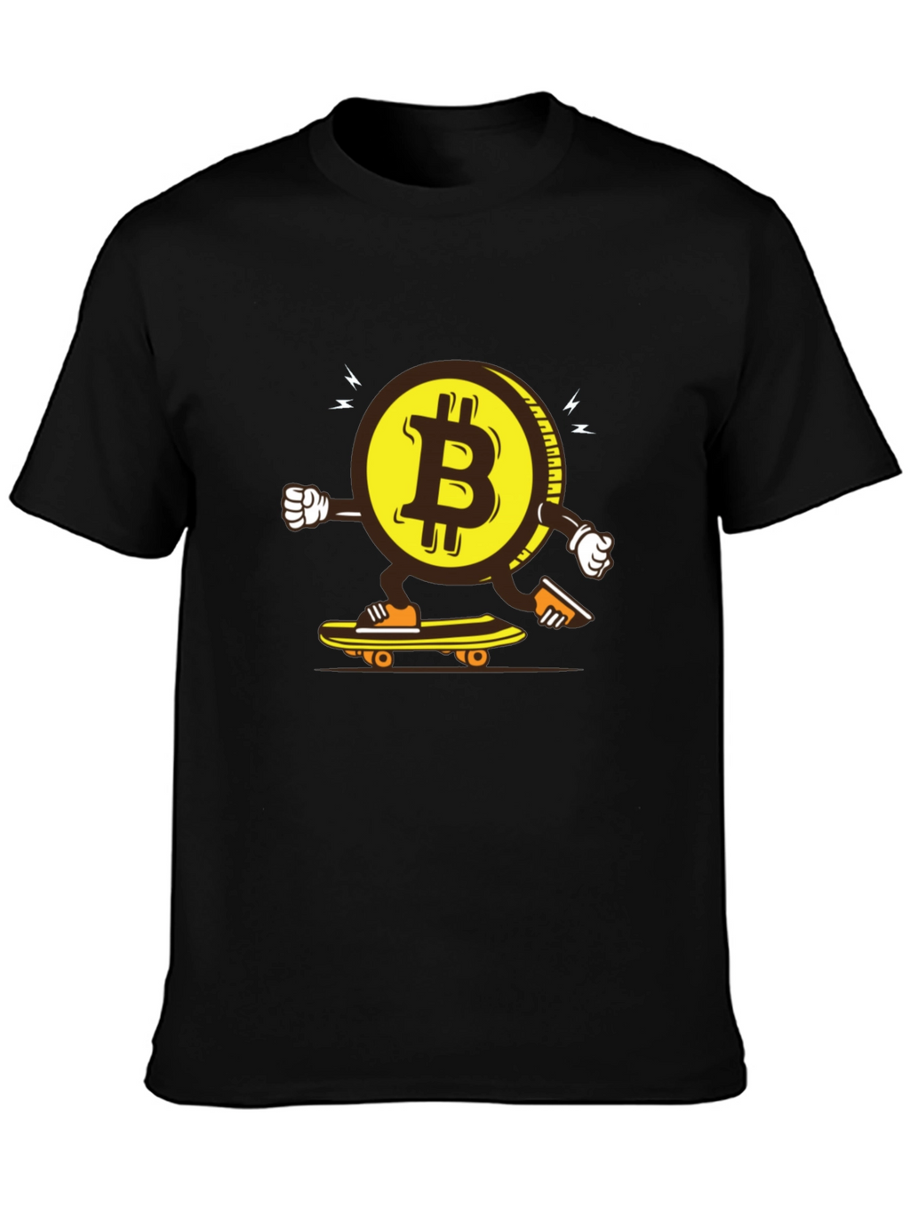 Bitcoin Skateboarder Graphic Tee - Crypto Enthusiast Apparel