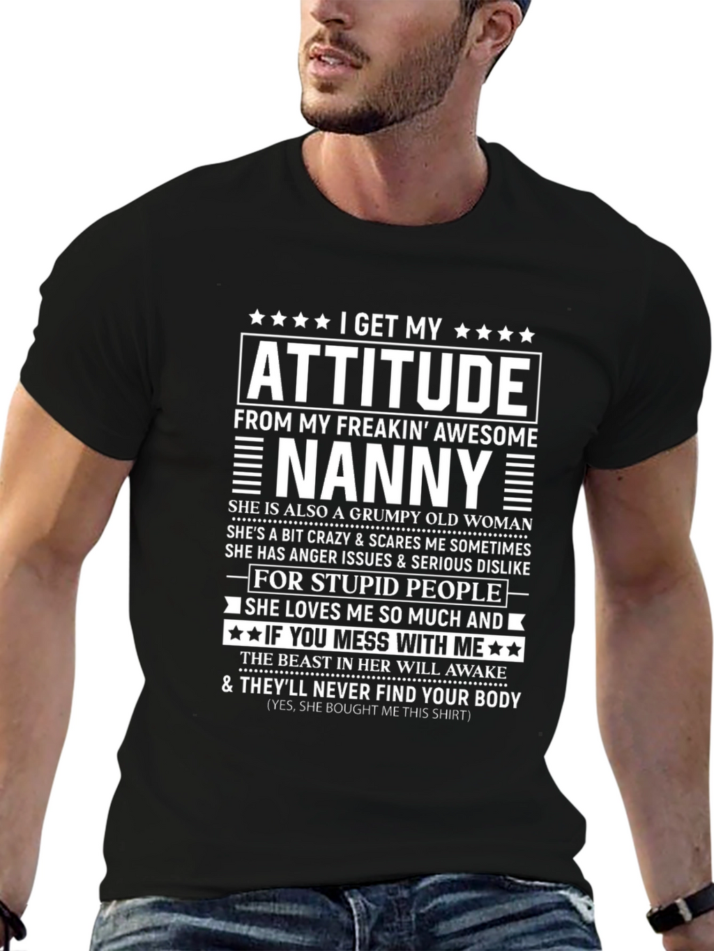 Funny Nanny Attitude Graphic T-Shirt