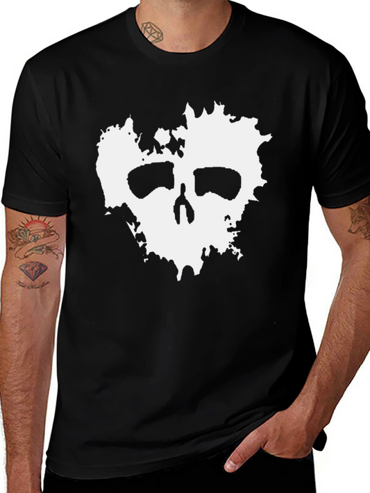 Abstract Skull Graphic Black T-Shirt
