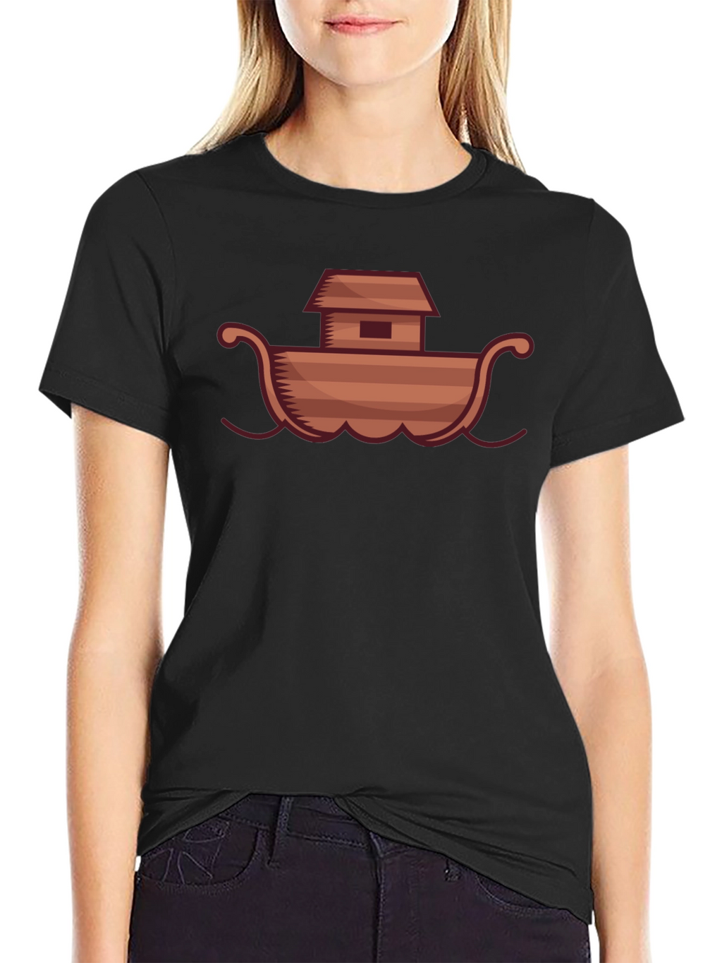 Noahs Ark Graphic Tee - Black Cotton T-Shirt