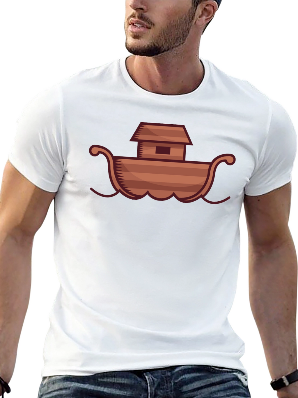 Noahs Ark Graphic Tee - Black Cotton T-Shirt