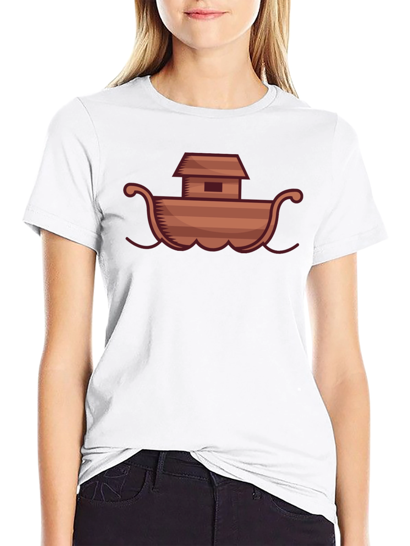Noahs Ark Graphic Tee - Black Cotton T-Shirt