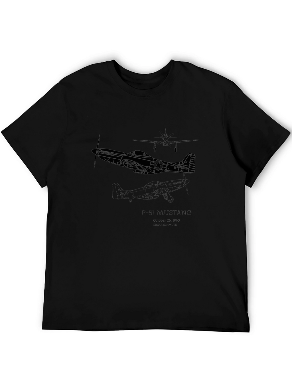 P-51 Mustang Black T-Shirt