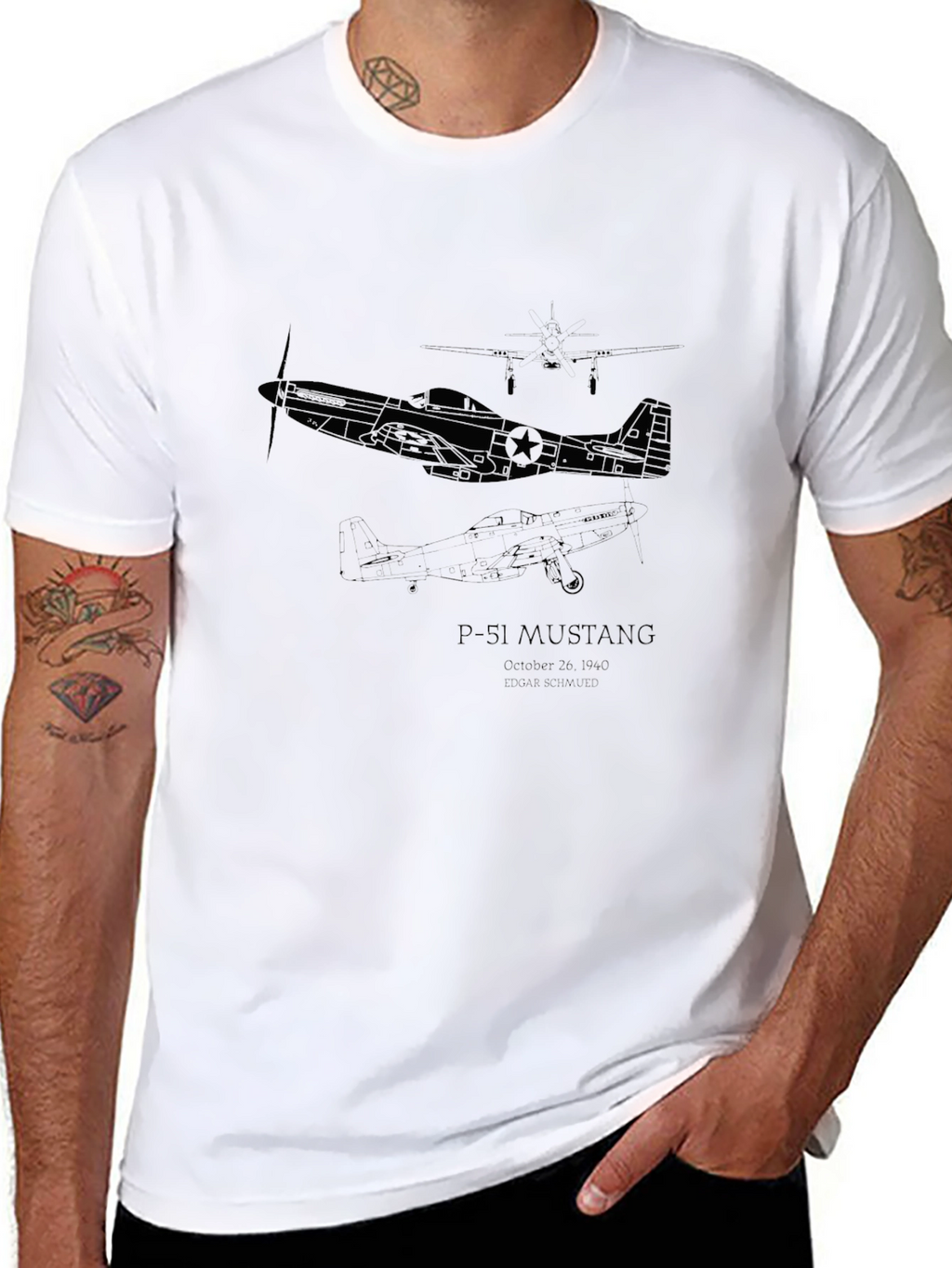P-51 Mustang Black T-Shirt