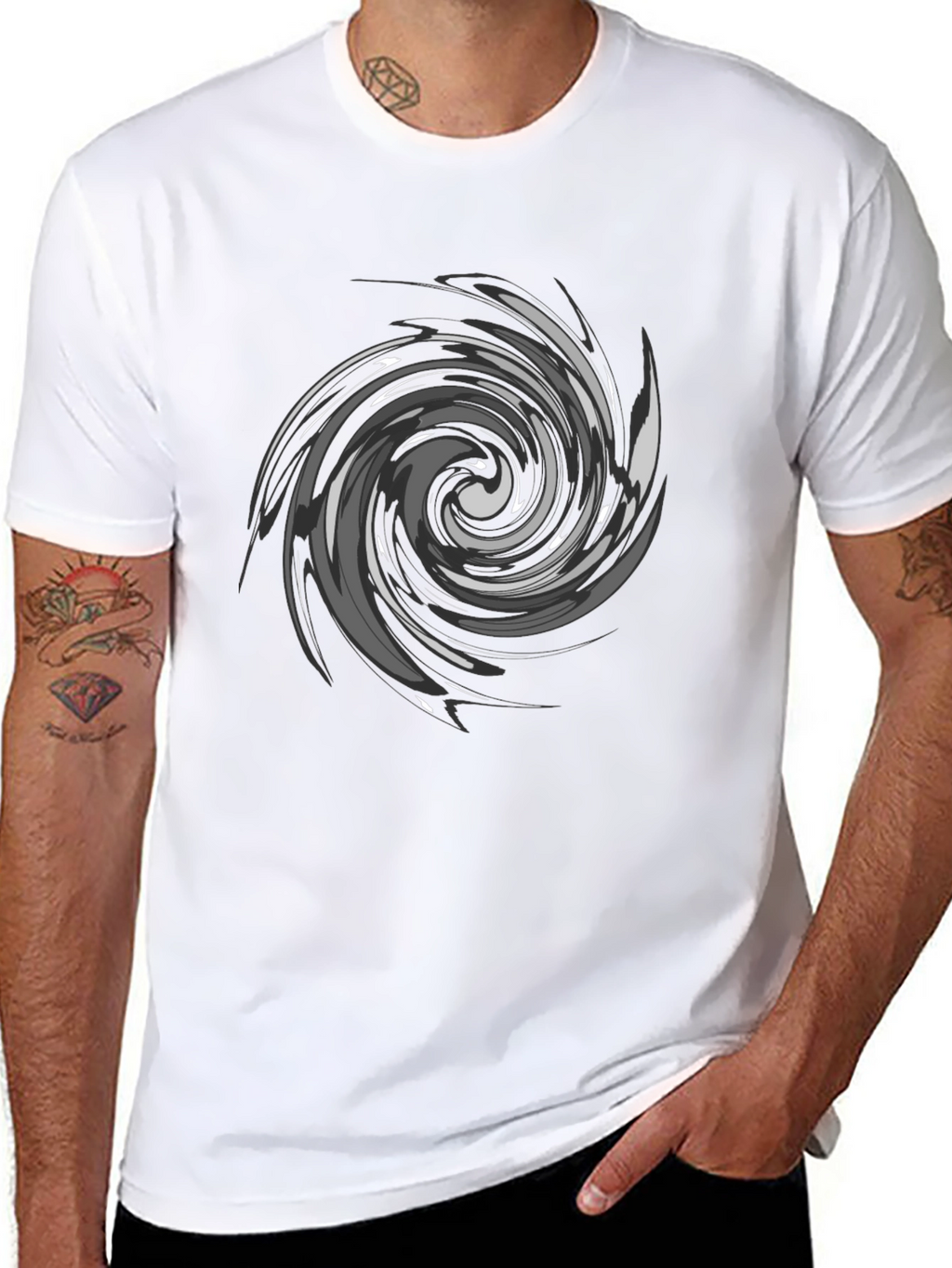 Swirl Graphic Black T-Shirt