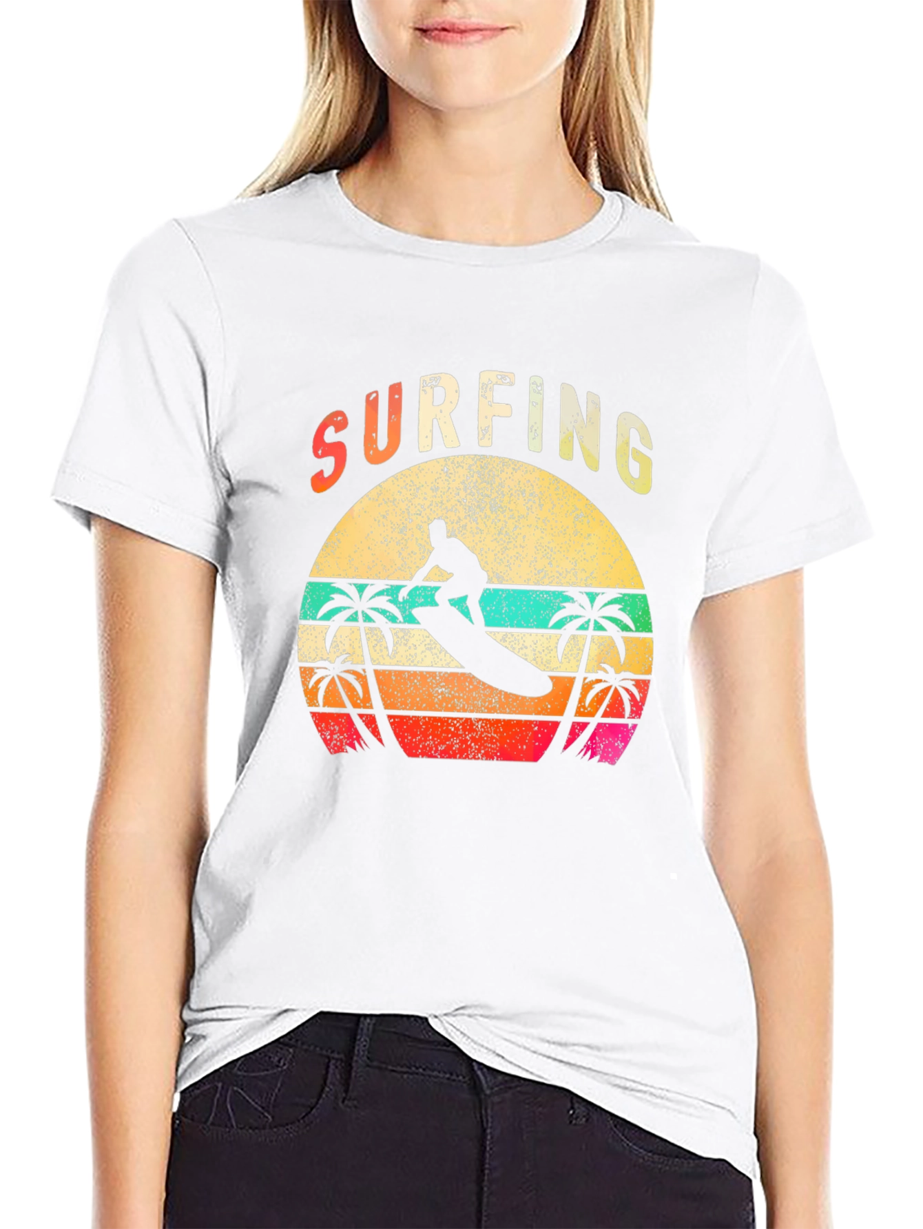 Surfing Retro Sunset T-Shirt