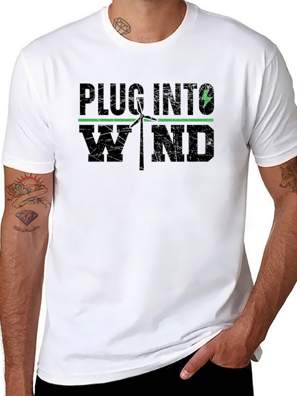 Plug Into Wind T-Shirt - Renewable Energy Tee